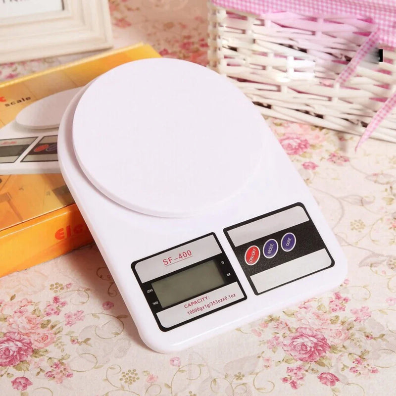 Smart Kitchen scale Digital electronic food scale Weighing Scale SF-400 10KG / 1g Kitchen Mail LCD White accessories