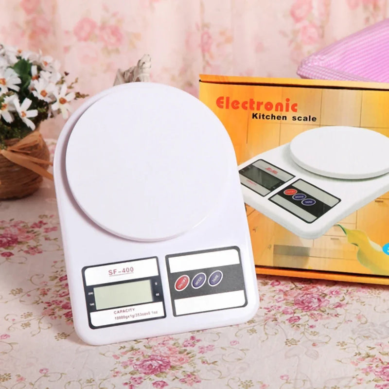 Smart Kitchen scale Digital electronic food scale Weighing Scale SF-400 10KG / 1g Kitchen Mail LCD White accessories